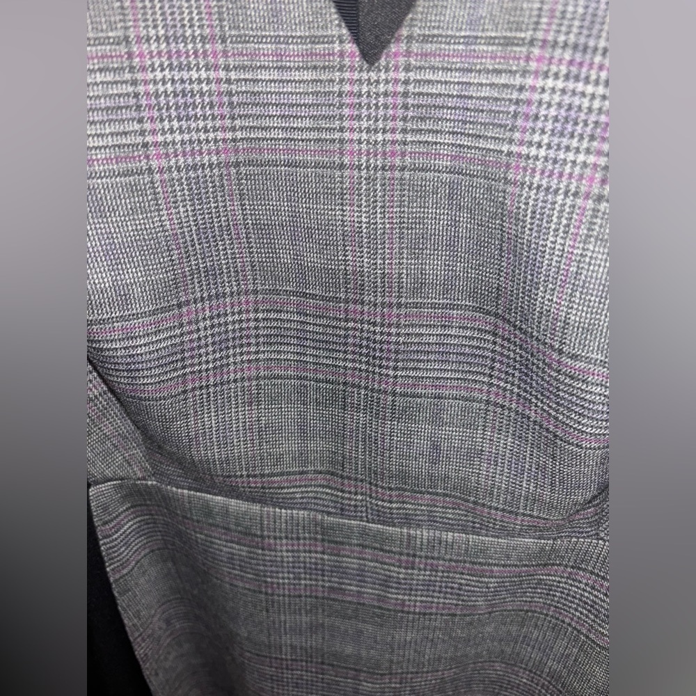 White House Black Market Black and Gray Dress Plaid Dress - Picture 3 of 4